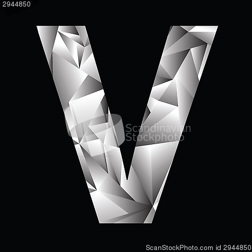Image of crystal letter  V