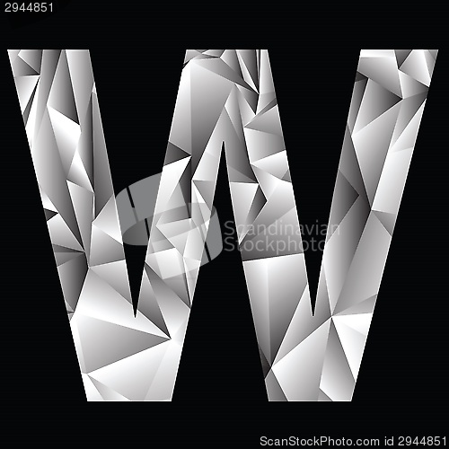 Image of crystal letter  W