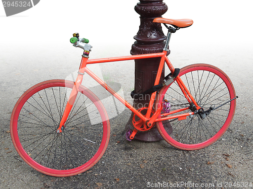 Image of red bike in Amsterdam