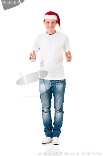Image of Man in Santa hat