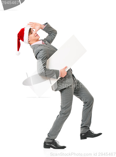 Image of Man in Santa hat