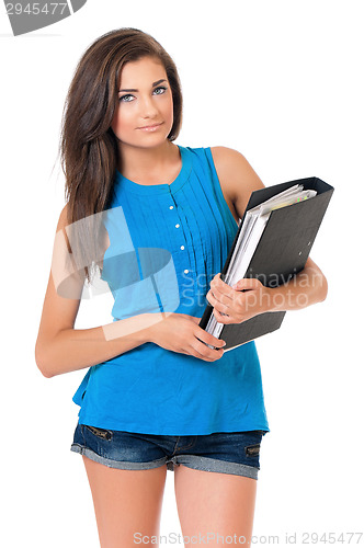 Image of Young teacher with folder