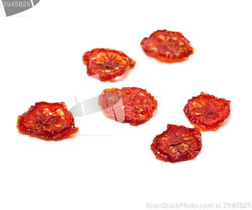 Image of Dried tomatoes on white background