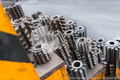 Image of Industrial drill bits stacked up