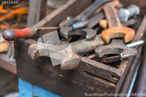 Image of Dirty set of wrenches