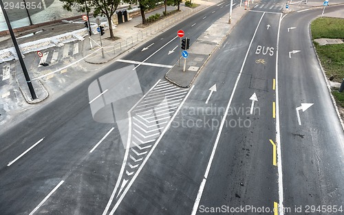 Image of Closed off highway in a city