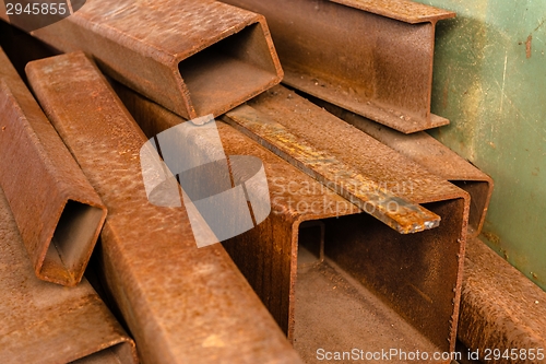 Image of Steel bar components in a construction