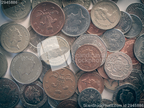 Image of Retro look Pound coins