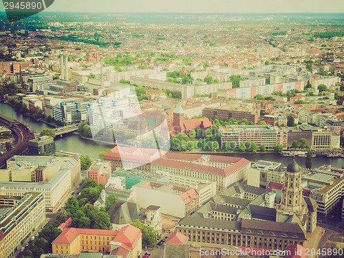 Image of Retro look Berlin aerial view