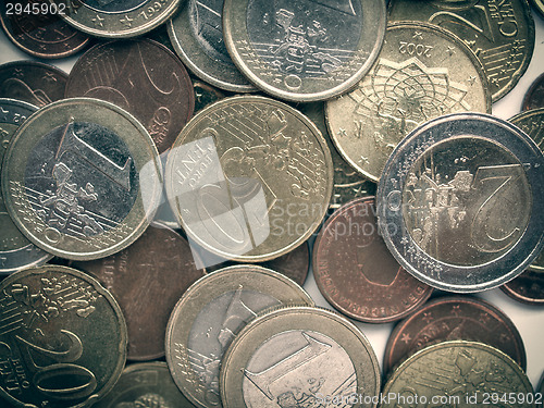 Image of Retro look Euro coins