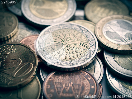 Image of Retro look Euro coins