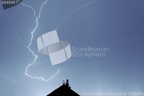 Image of Lightning strikes down