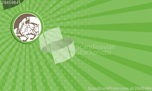 Image of Business card Equestrian Show Jumping Circle Retro