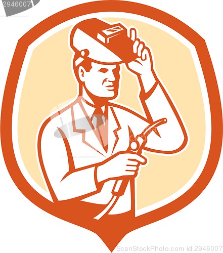 Image of Scientist Lab Researcher Welder Shield Retro