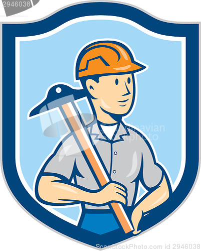 Image of Engineer Architect T-Square Shield Cartoon
