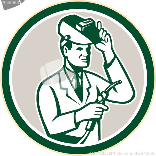 Image of Scientist Lab Researcher Welder Circle Retro