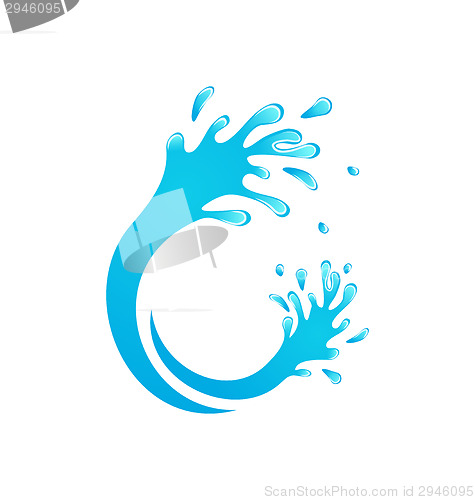 Image of Blue water splash isolated on white background