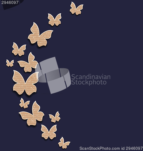 Image of Holiday card with carton paper butterflies
