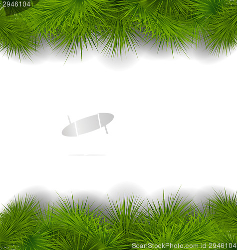 Image of Christmas frame made in realistic fir twigs