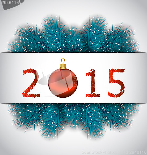 Image of New Year background with fir branches