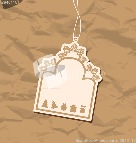 Image of Vintage blank badge with Christmas elements