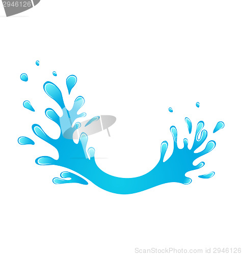 Image of Blue water splash isolated on white background