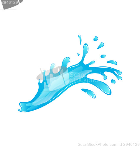 Image of Blue water splash isolated on white background