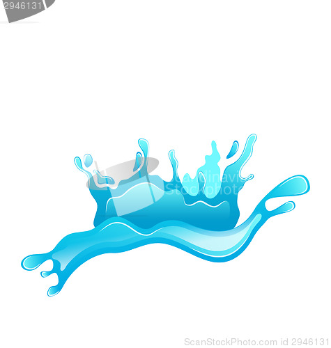 Image of Blue water splash crown isolated on white background