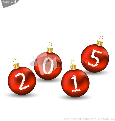 Image of Happy new year in glass ball on white background