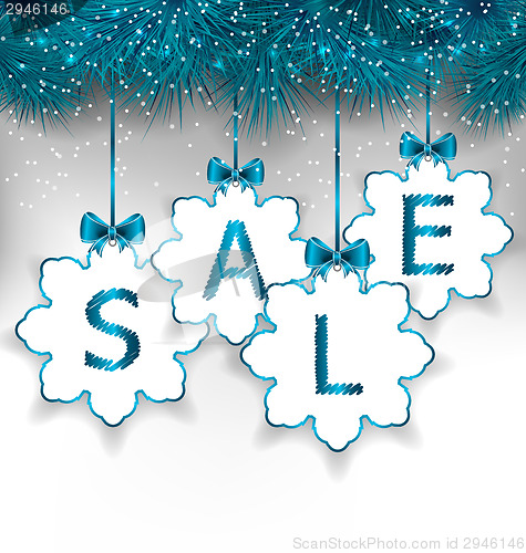 Image of Christmas paper snowflakes with lettering sale