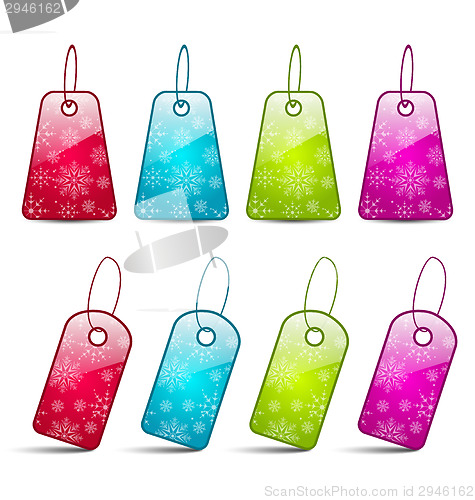 Image of Set multicolored tags isolated on white background