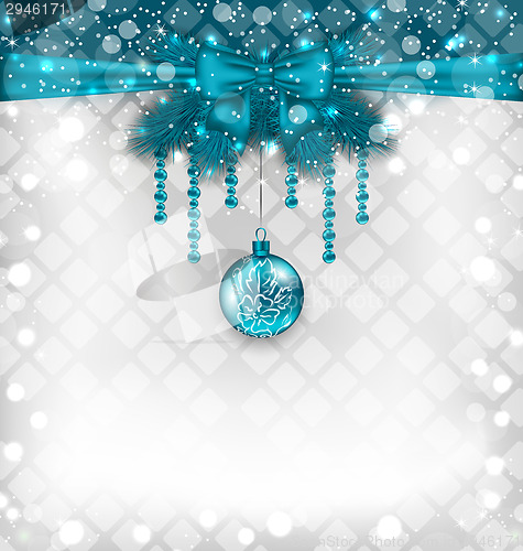 Image of Shimmering background with Christmas traditional elements