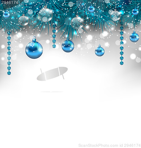 Image of Traditional glowing background with Christmas decoration