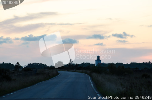 Image of Road to the churh at nightfall