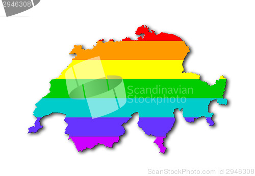 Image of Switzerland - Rainbow flag pattern
