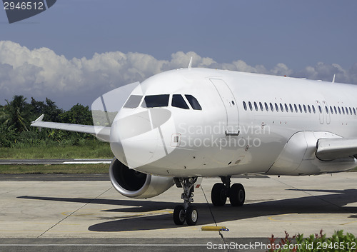 Image of Parked Commercial Airplane