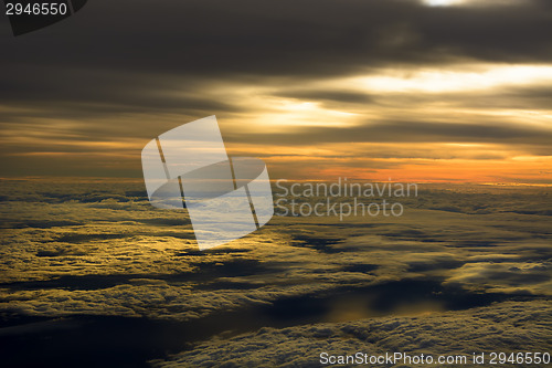 Image of Airplane Sunset Cloudscapes