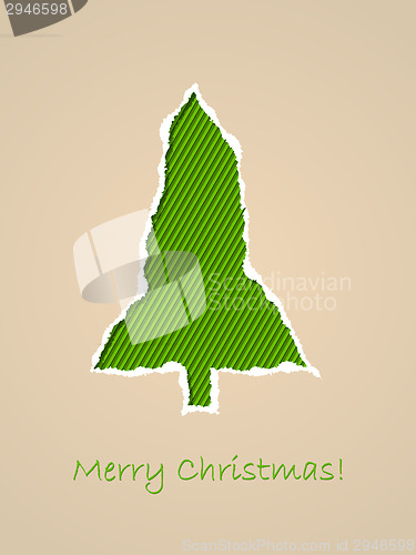 Image of Christmas greeting card with ripped paper