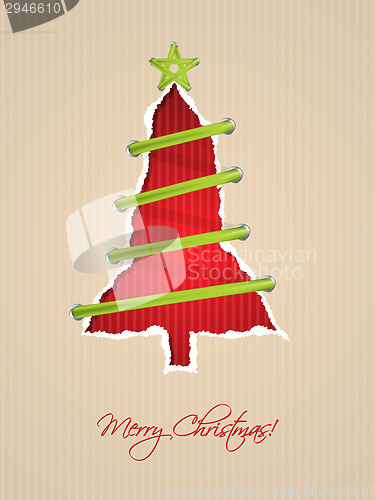 Image of Ripped paper christmas card design