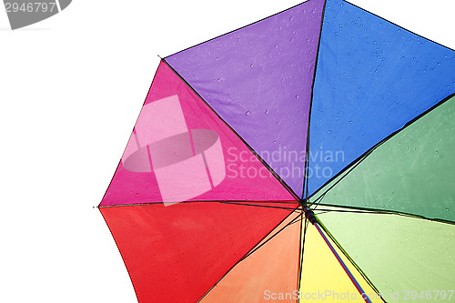 Image of Colorful umbrella with rain drops