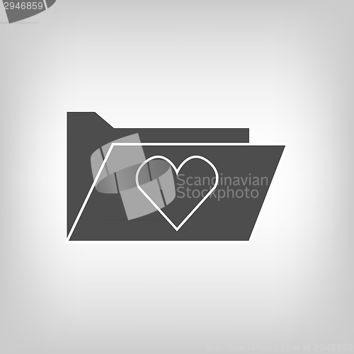 Image of Computer folder with heart