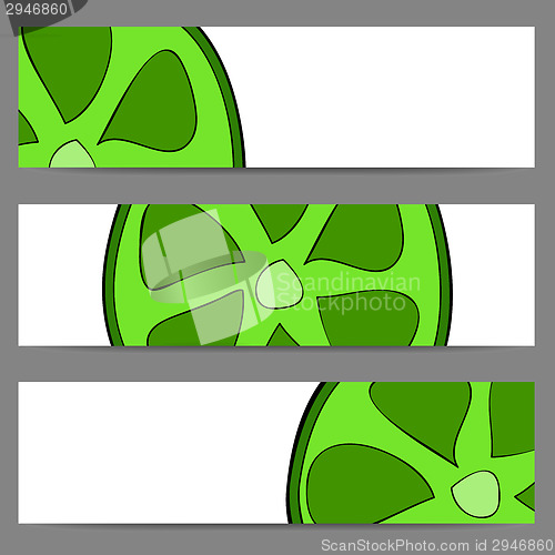 Image of Set of banners with doodle lime