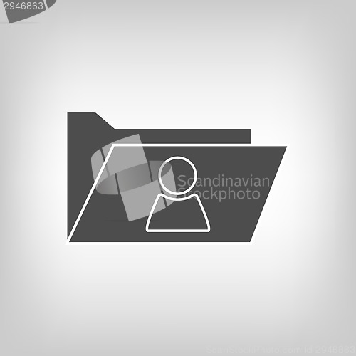 Image of Computer folder with person sign