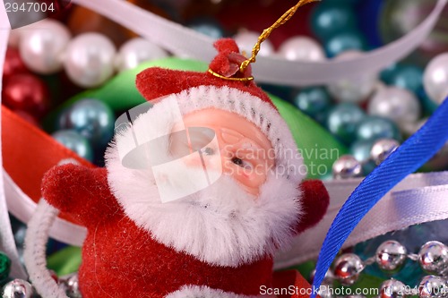 Image of santa claus with diamond, new year card