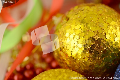 Image of christmas balls close-up. new year decoration