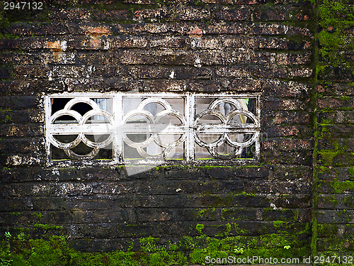 Image of Old brick wall with window