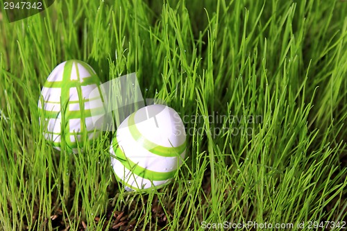 Image of easter eggs in grass