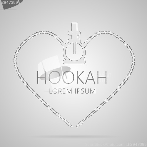 Image of Outline abstract vector illustration of hookah