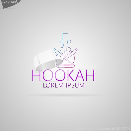 Image of Contour vector illustration of hookah