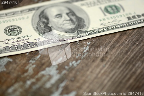 Image of Close-up of a 100 dollars banknotes